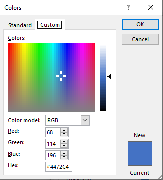 Microsoft Word Color Dialog