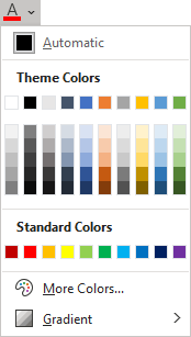 Microsoft Word Font Color Dialog