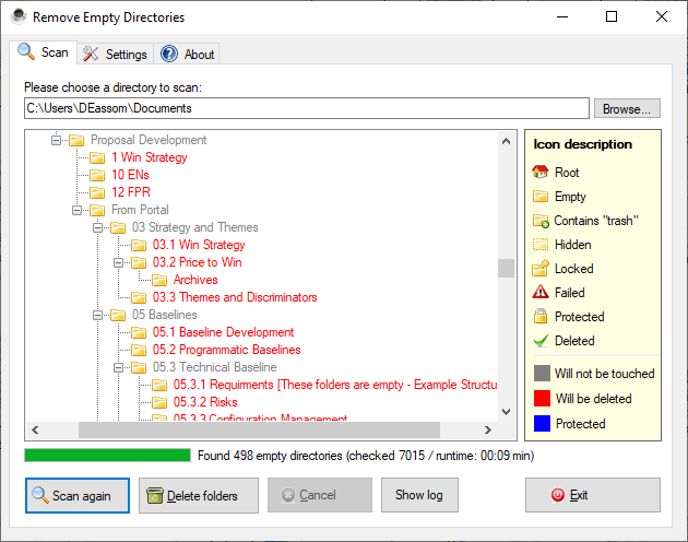 Remove Empty Directories sample