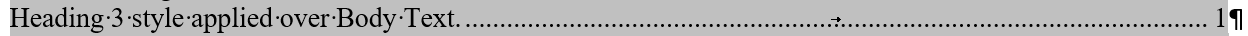 Heading over Body Text in TOC