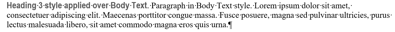 Heading over Body Text
