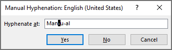 Microsoft Word Hyphenation