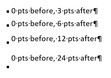 Microsoft Word Points After
