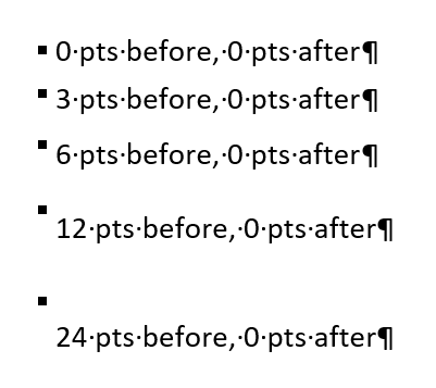 Microsoft Word Points Before
