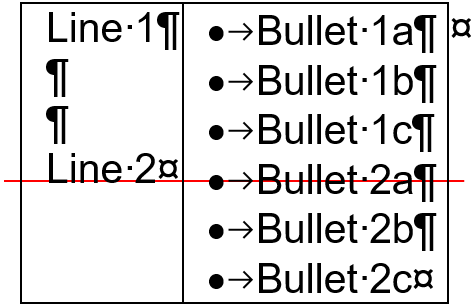 Word Table Bullets