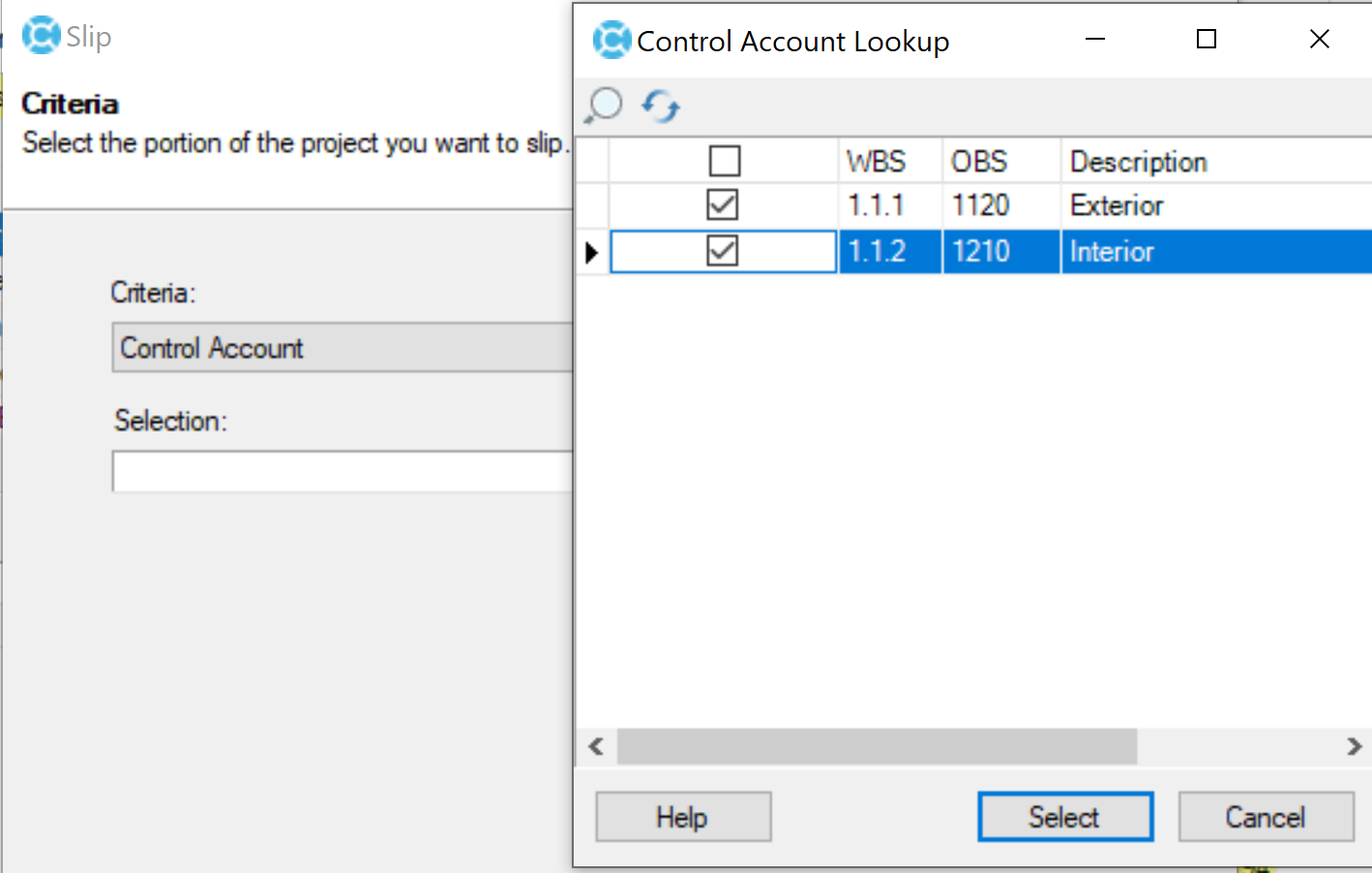 Deltek Cobra Slip Control Accounts