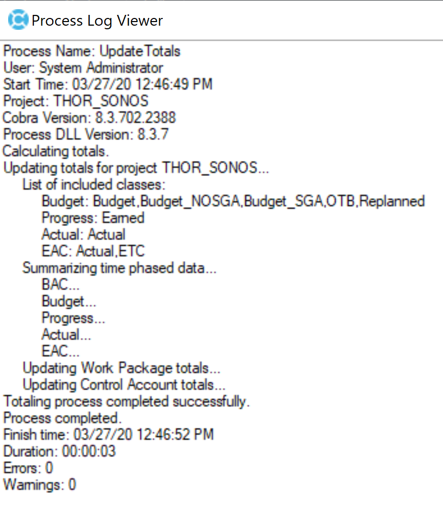 Deltek Cobra Align Time-Phased Dates