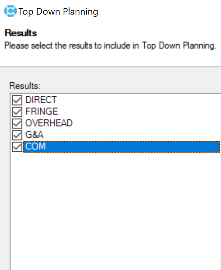Deltek Cobra Top Down Planning