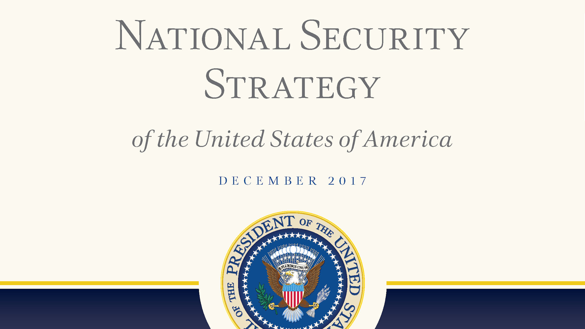 President Trump’s National Security Strategy SMA, Inc.