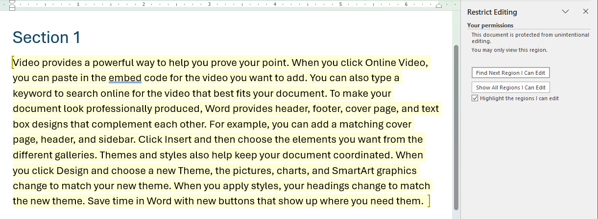 Sections I can edit