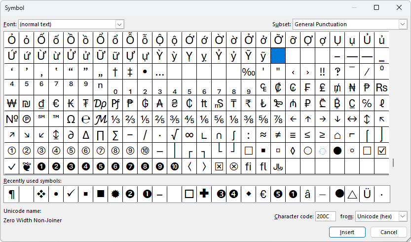 PowerPoint Insert Symbol dialog