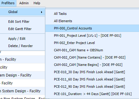Empower Sample Global Prefilters
